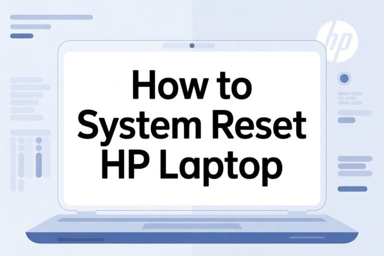 How to System Reset HP Laptop