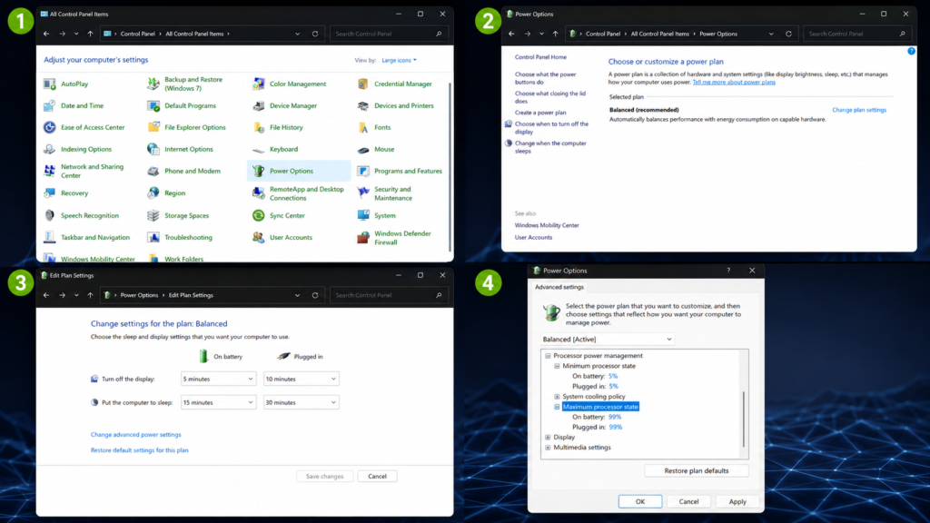 Adjusting PC Power Settings to Performance