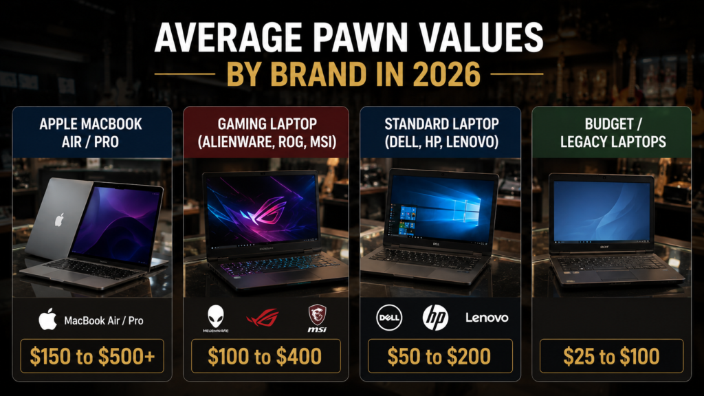 Average Laptop Pawn Values by Brand In 2026