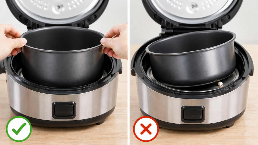 Make Sure the Inner Pot Sits Flat