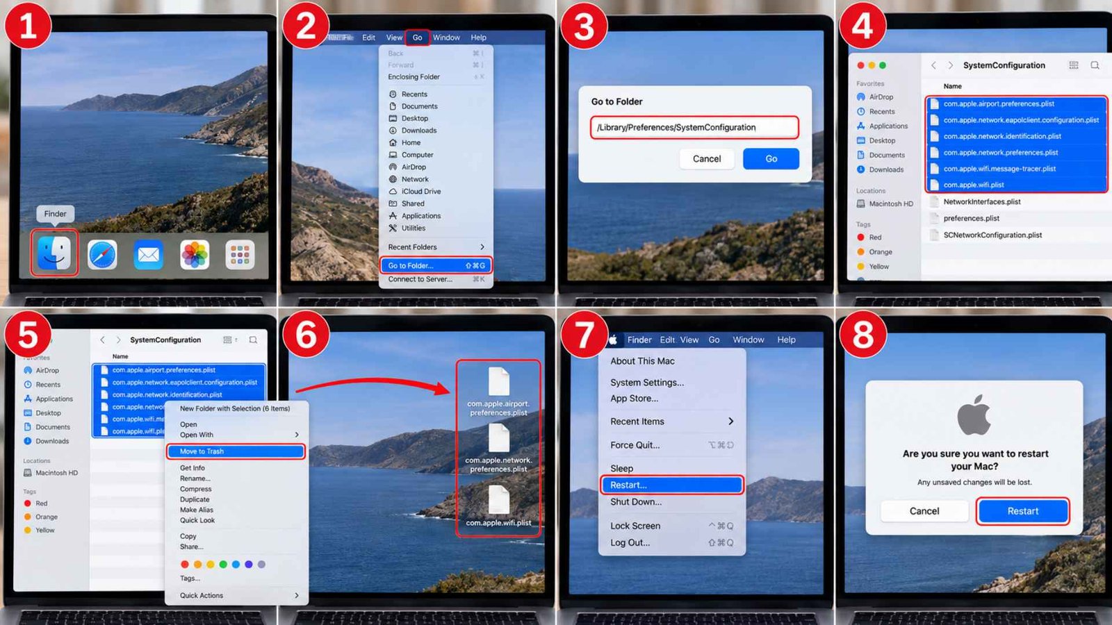 Delete the Network Preference Files