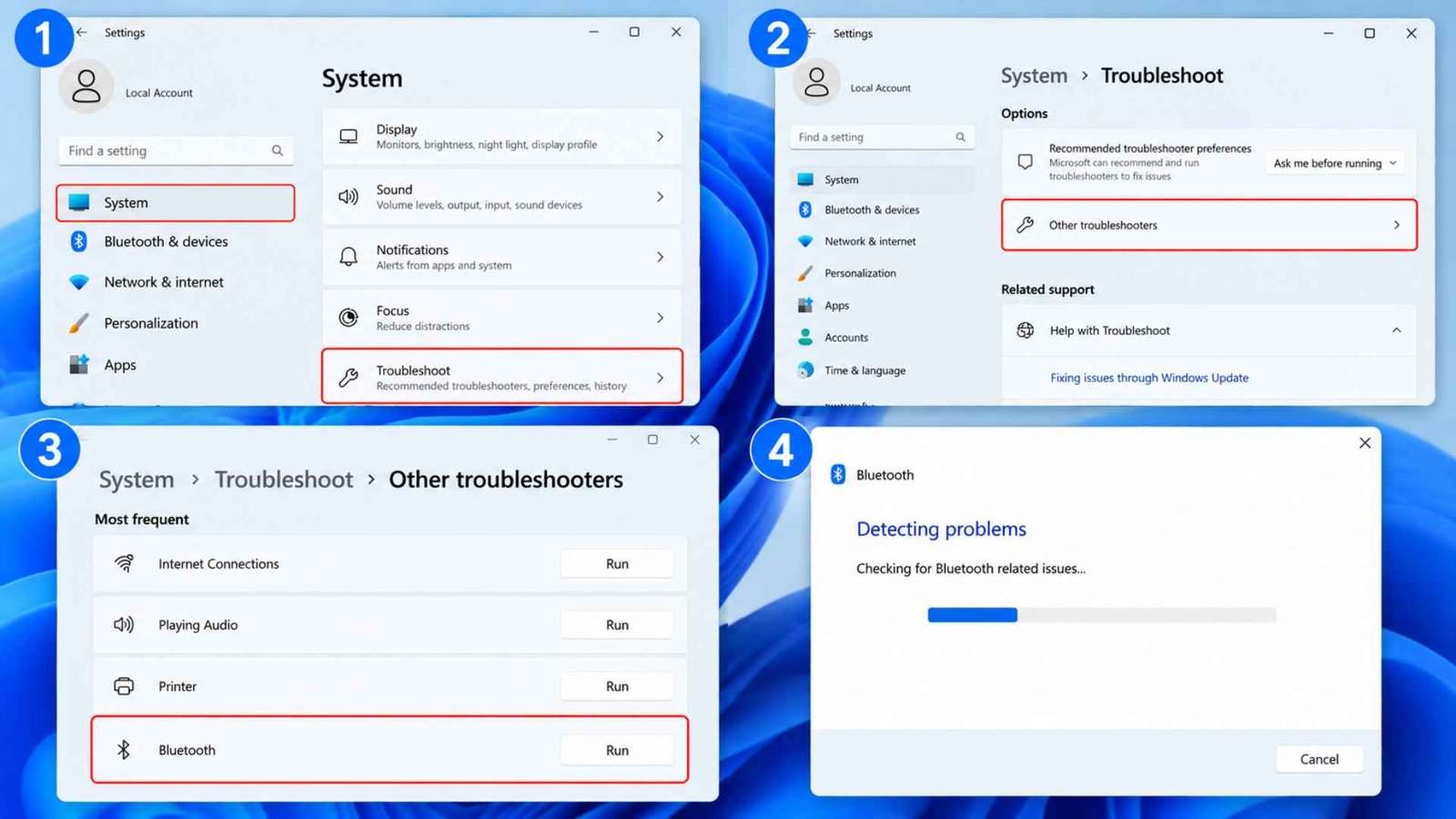Launch the Native Windows Troubleshooter