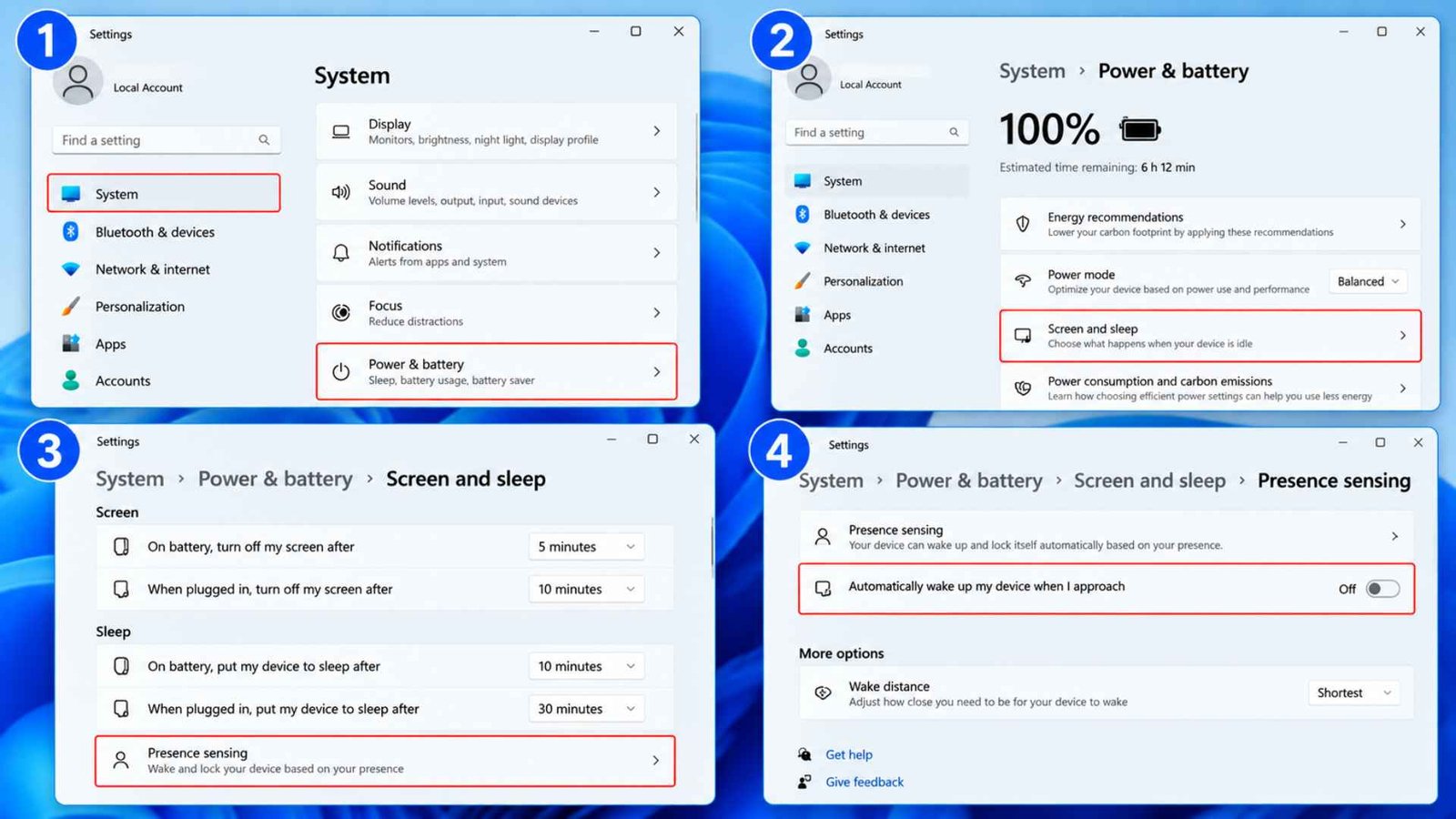 Turn Off Presence Sensing Wake Features