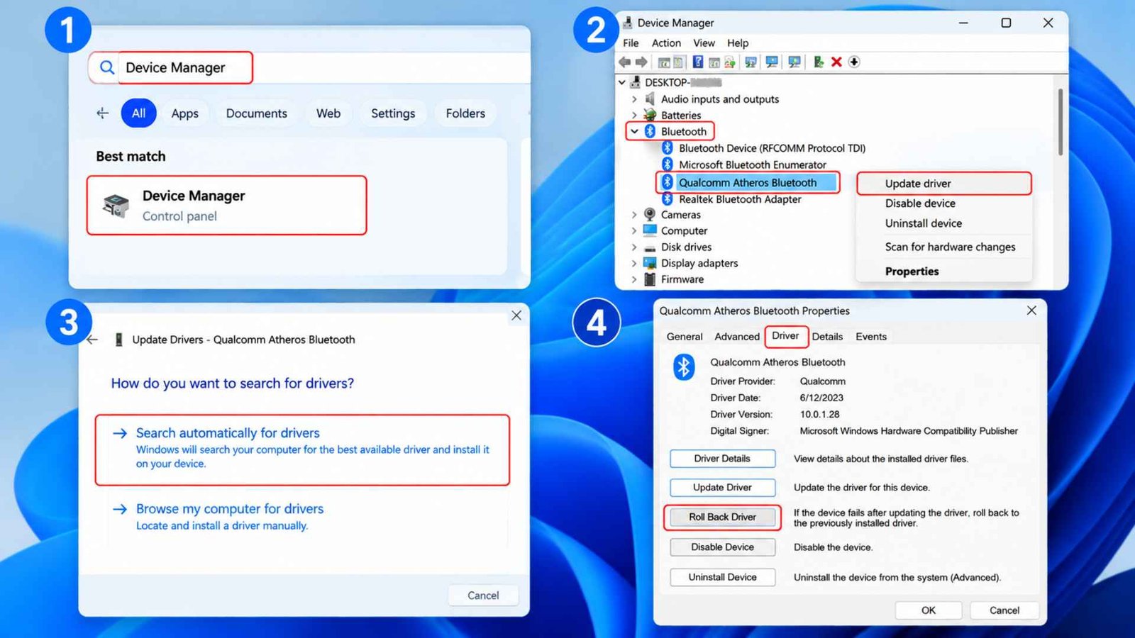 Update or Roll Back Wireless Hardware Drivers