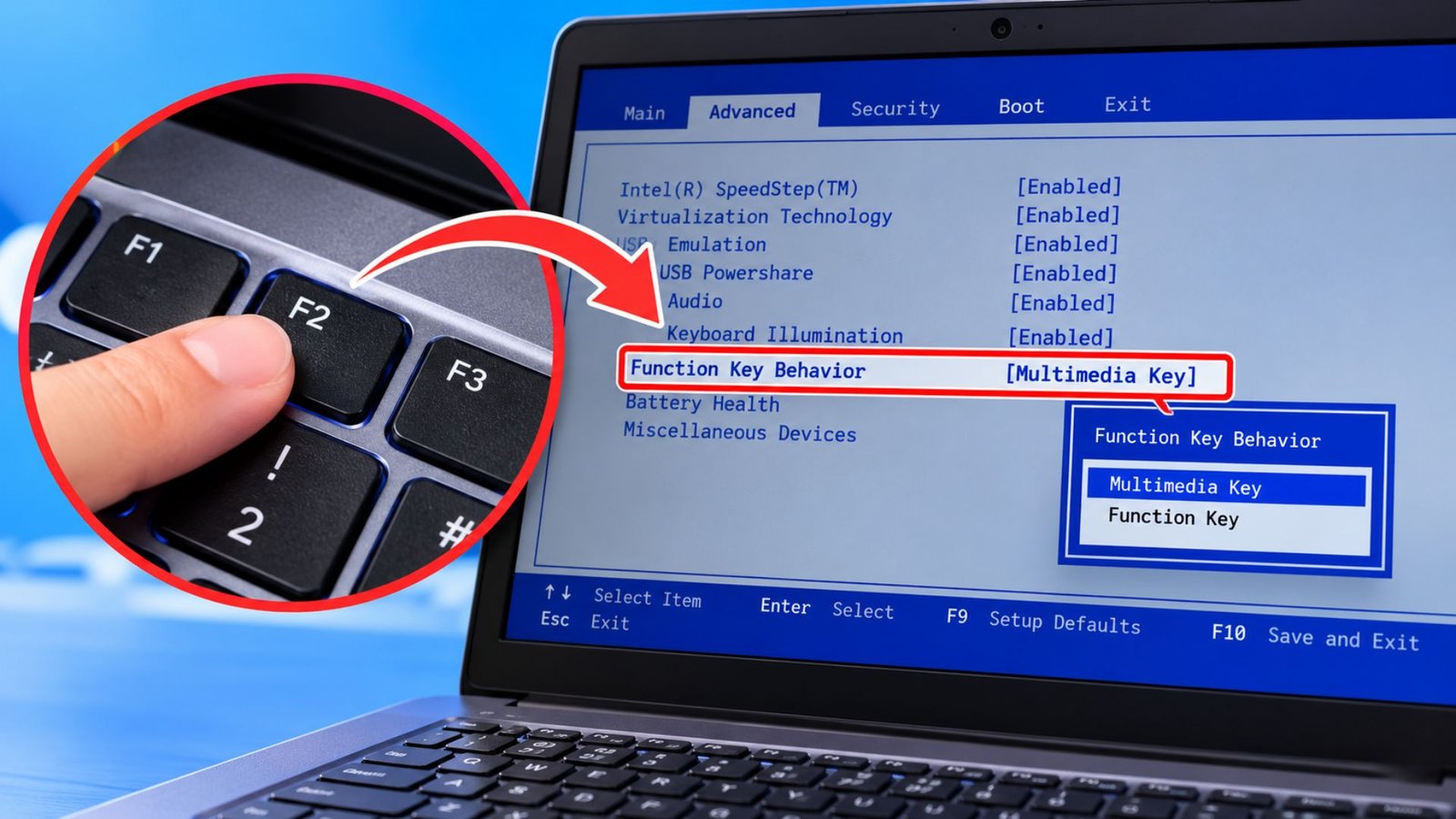Check Function Key Behavior in BIOS