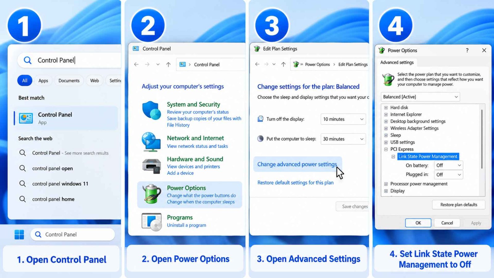 Disable PCIe Link State Power Management