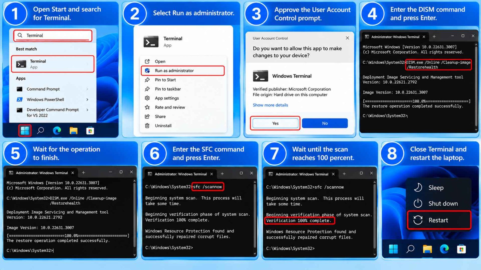 Run the Windows Repair Tools