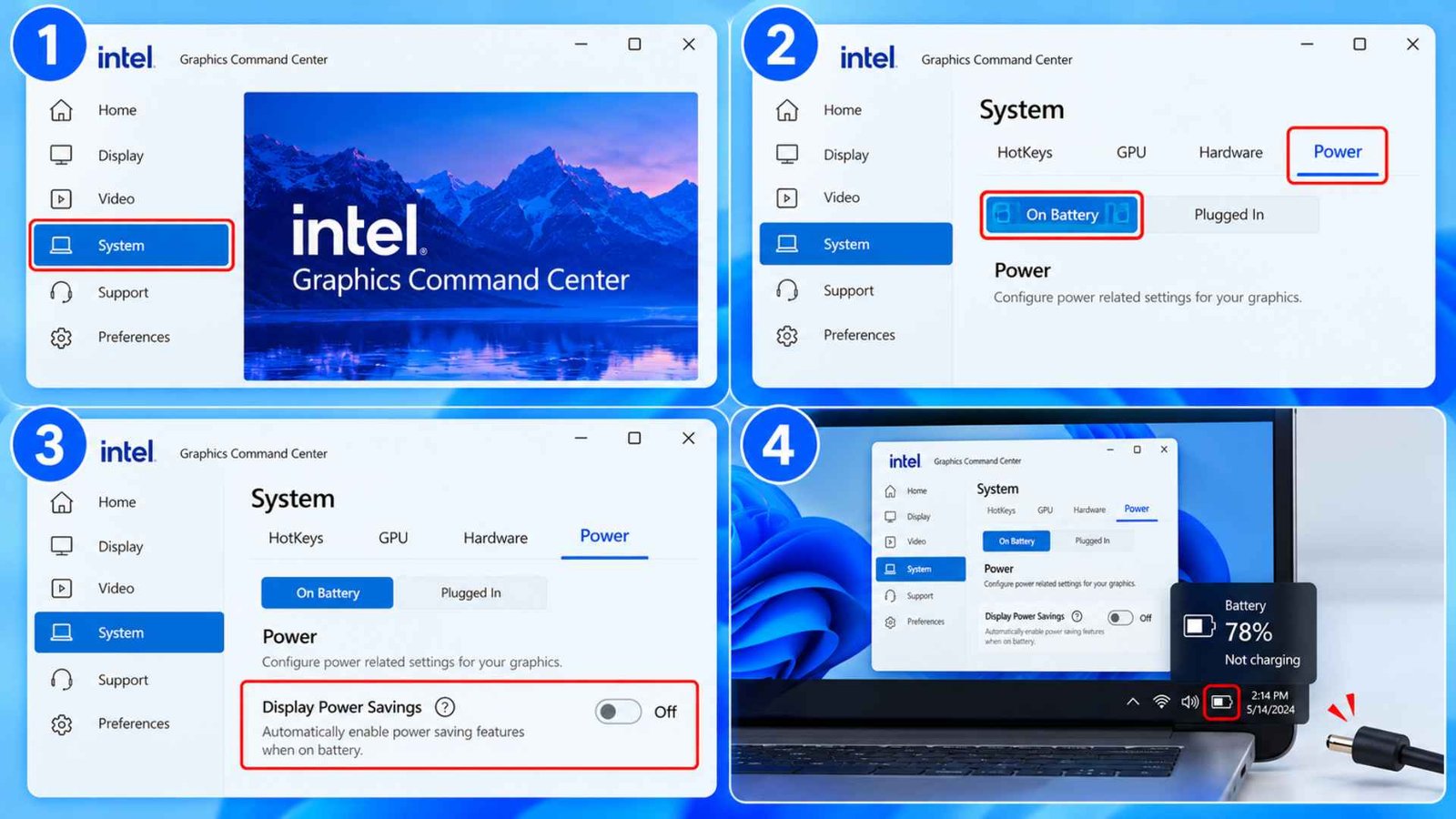 Turn Off Intel Display Power Saving Technology 