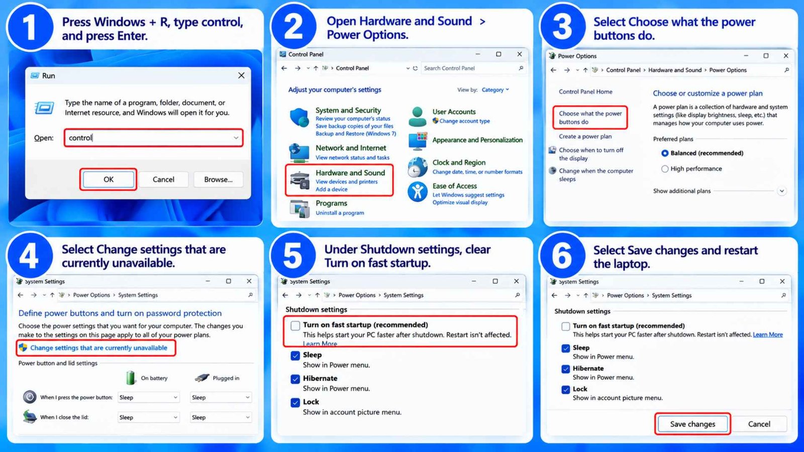 Turn Off Windows Fast Startup
